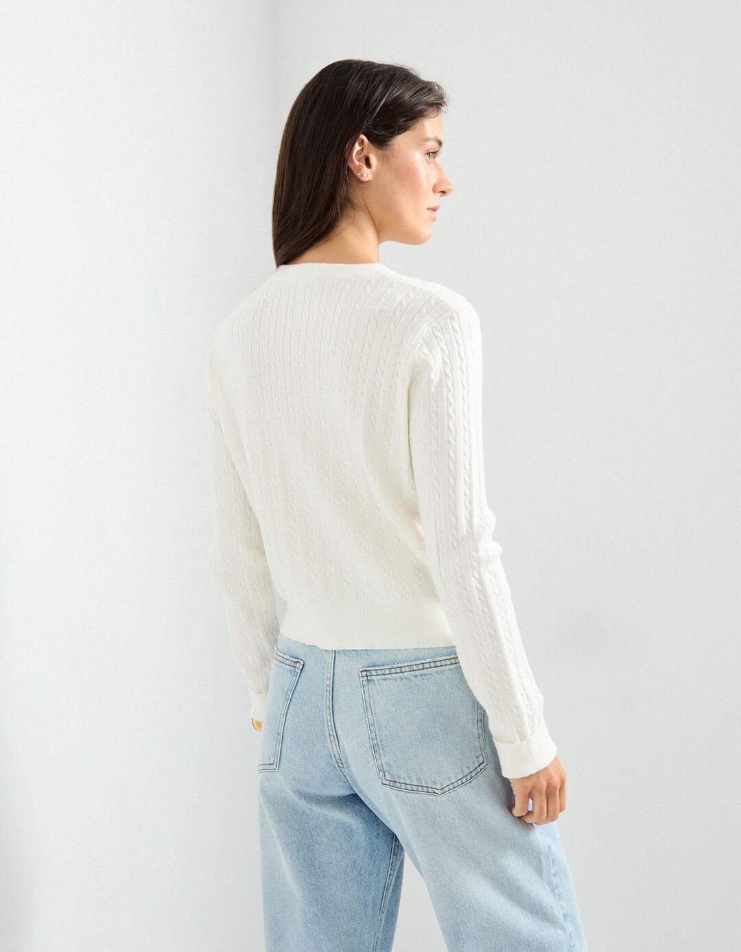 Camisola de Malha, Mulher, Bege Claro