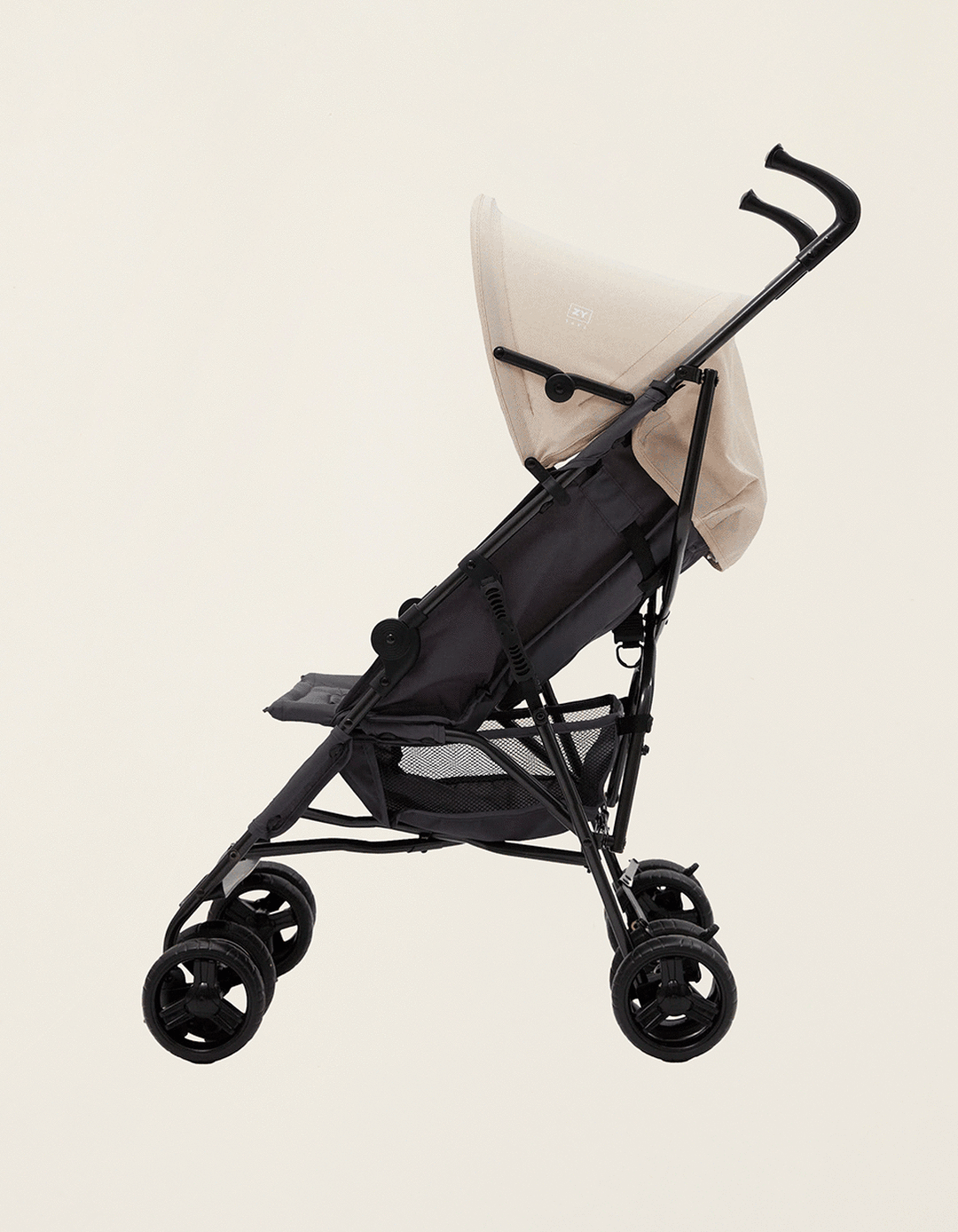 Carrinho Bengala ZY Safe Road Plus, Cinza/Bege