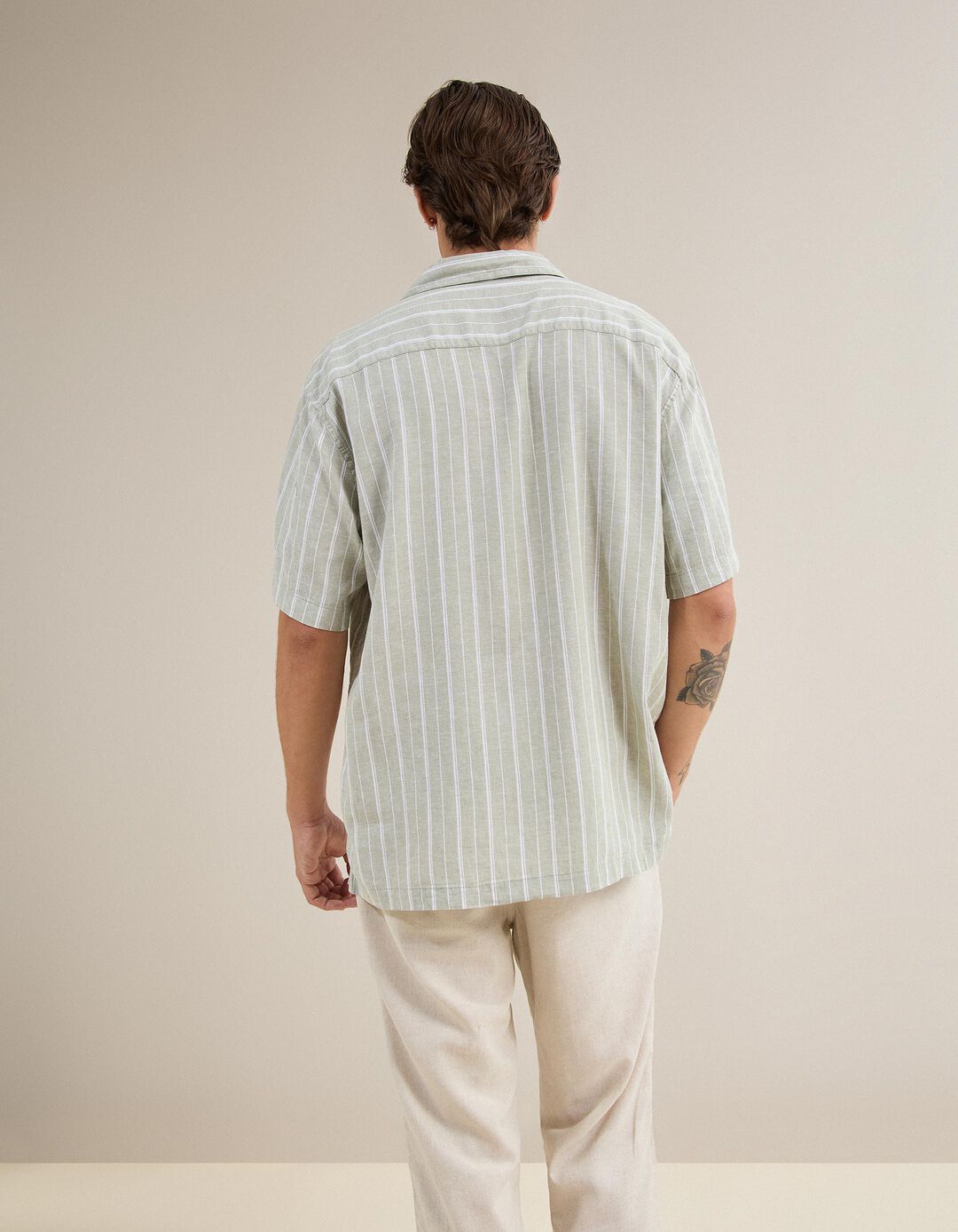 Camisa Com Linho, Homem, Verde Claro