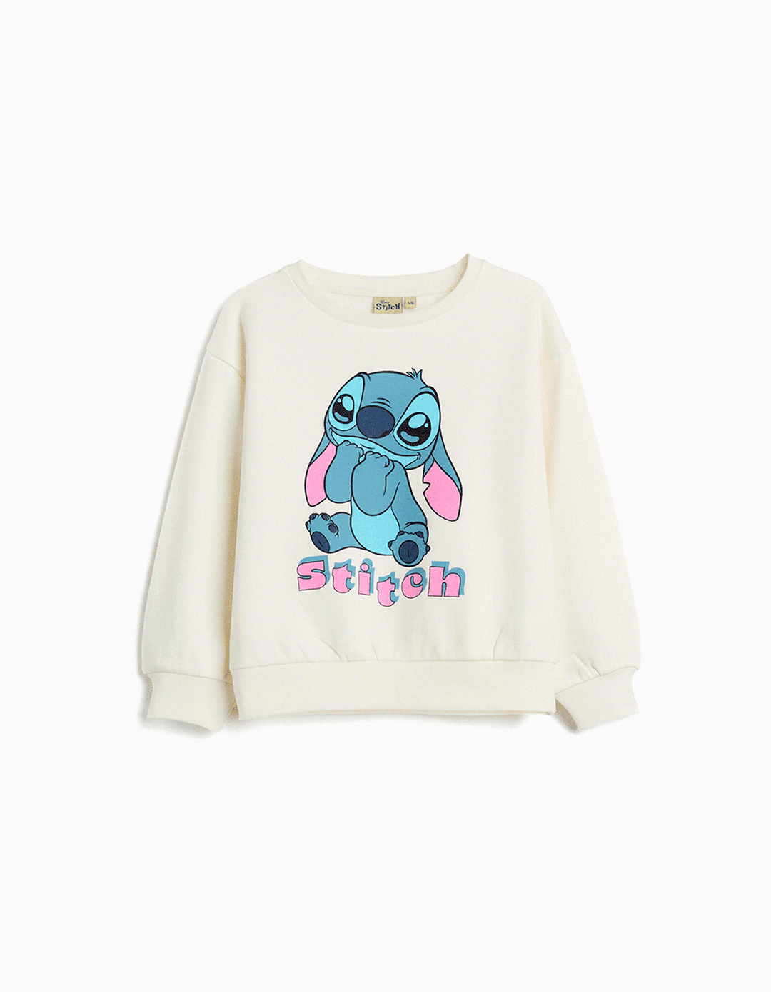 Sweatshirt de Felpa 'Stitch', Menina, Branco