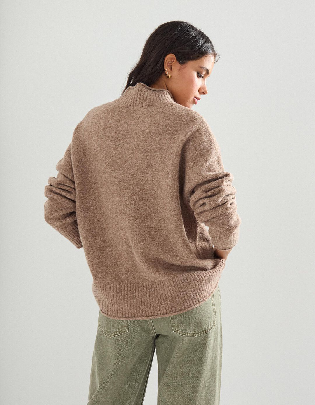 Camisola de Malha, Mulher, Bege