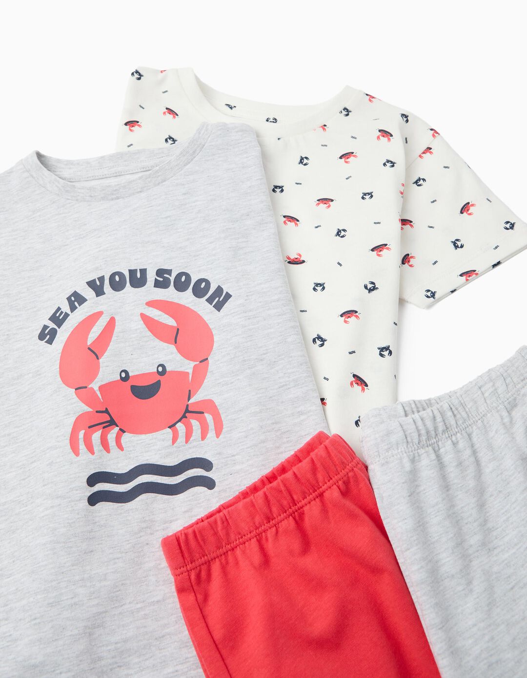 Pack 2 Pijamas Jersey, Menino, Cinzento Claro 