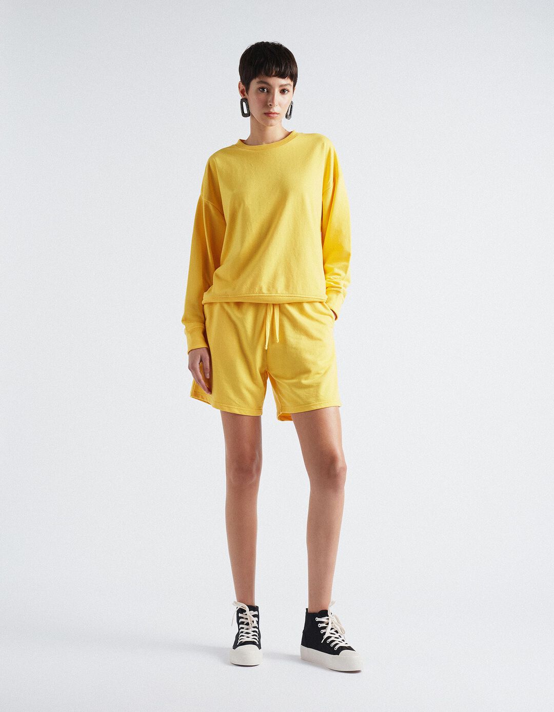 Fleece Shorts, Women, Yellow