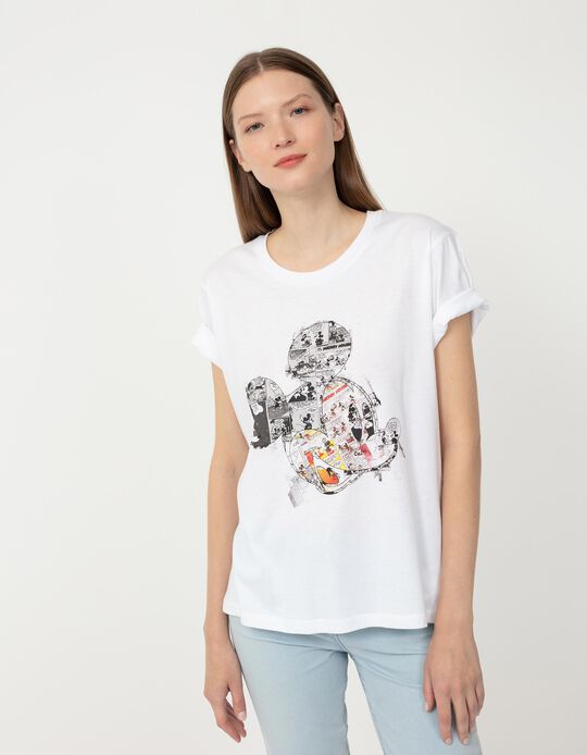 T-shirt do Mickey, Mulher, Branco