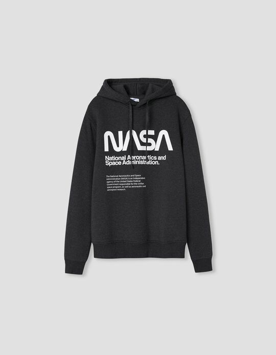 Nasa' Hooded Sweatshirt, Men, Dark Grey