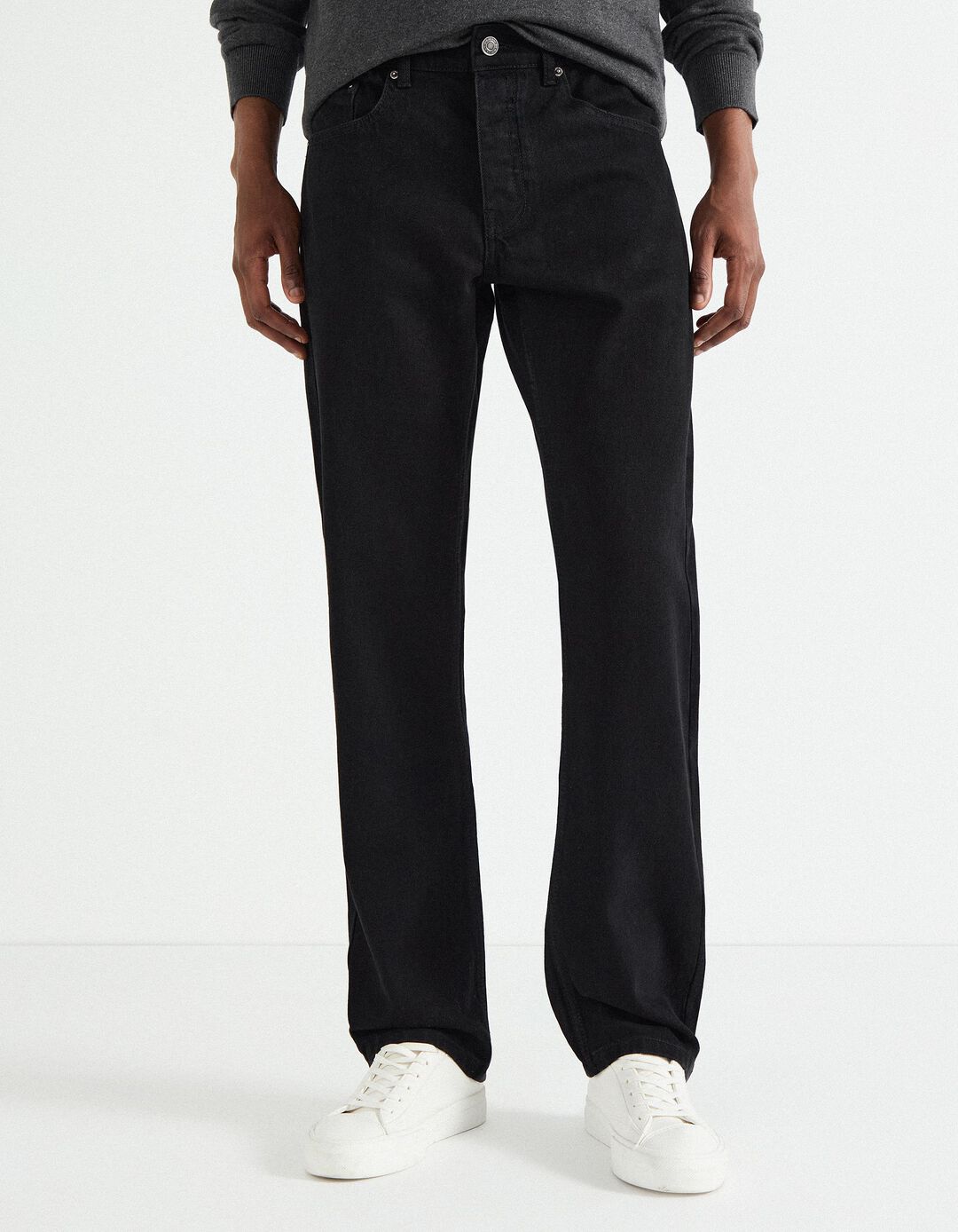 Calças de Ganga 'Straight Fit', Homem, Preto
