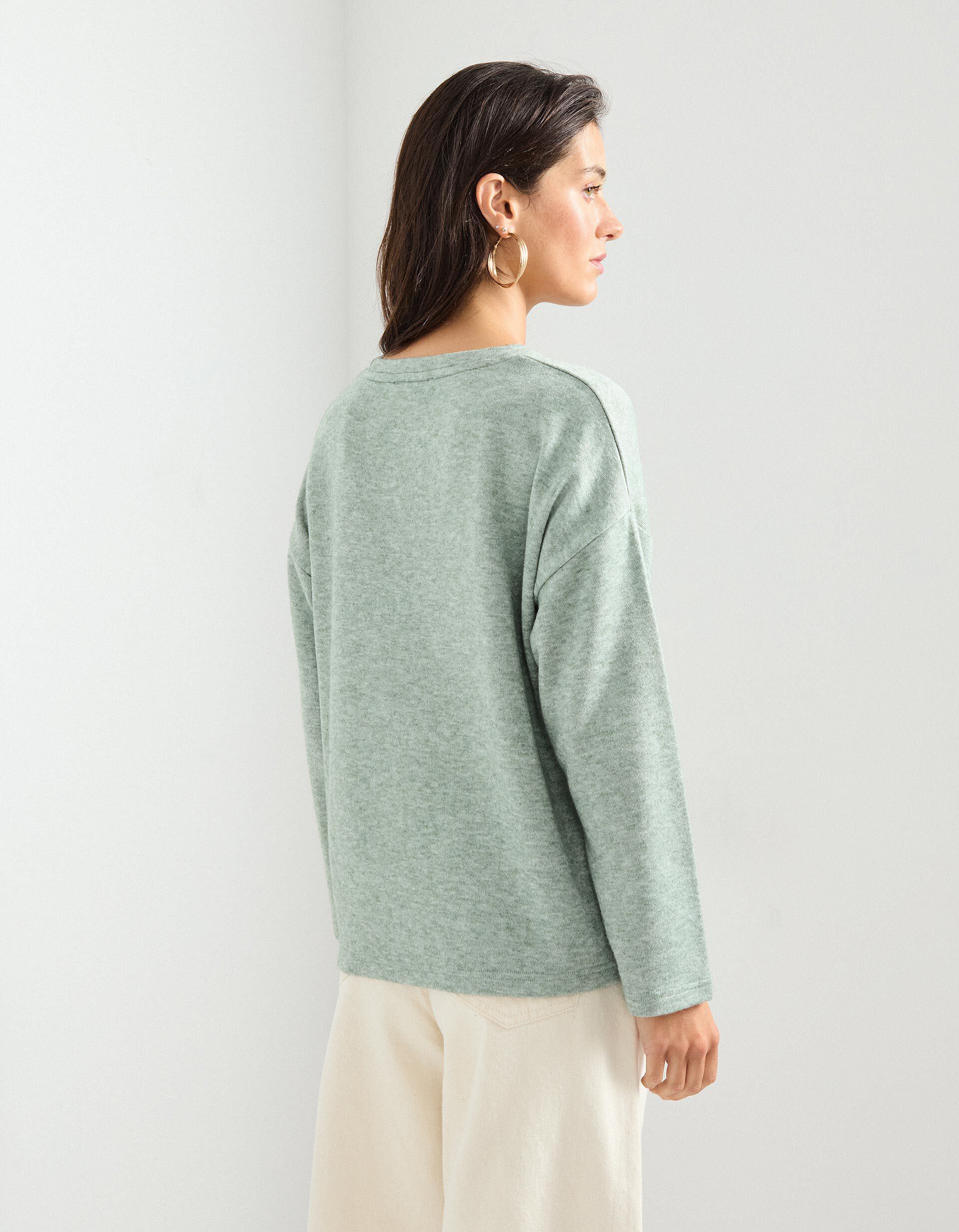 Comprar Online T-shirt de Manga Comprida, Mulher, Verde Escuro