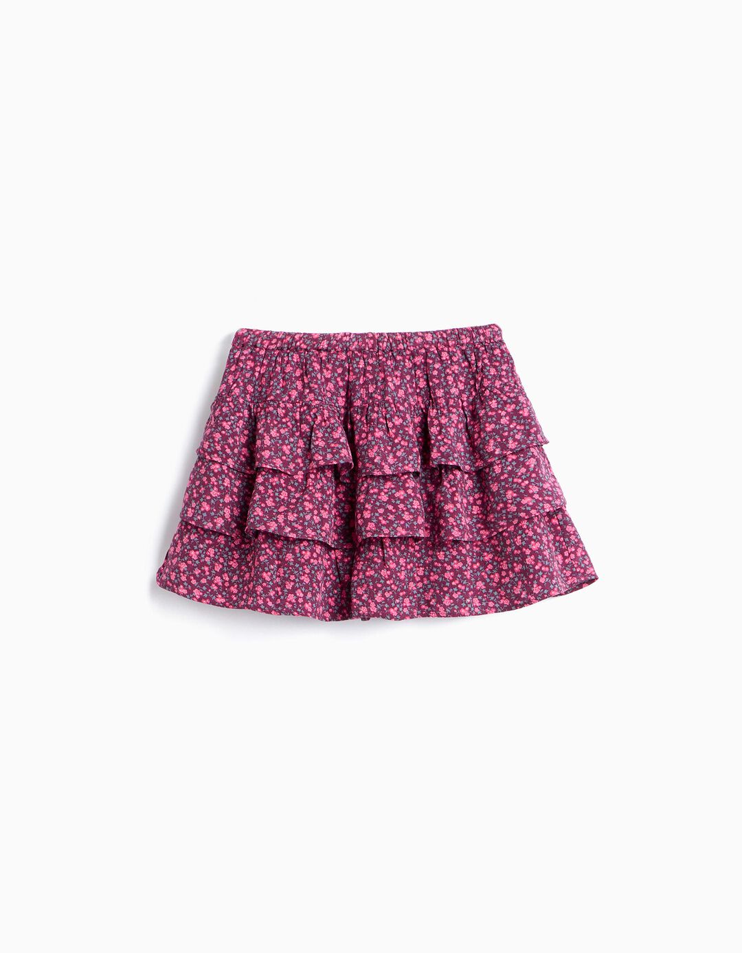 Saia-Cal&ccedil;&atilde;o Estampada, Menina, Rosa Escuro