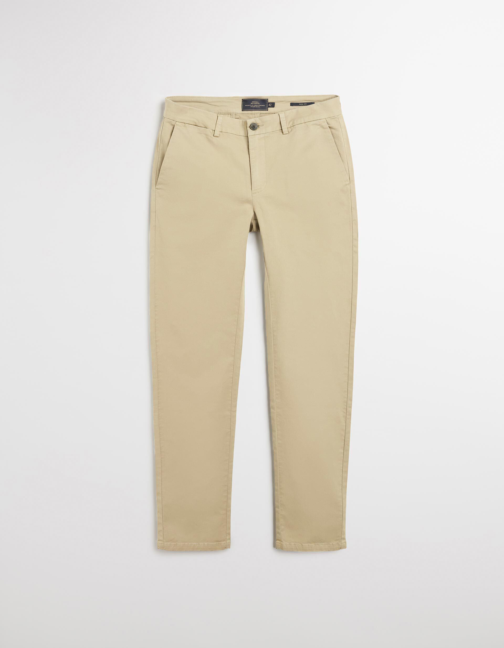 Comprar Online Cal&ccedil;as Chino Slim, Homem, Bege