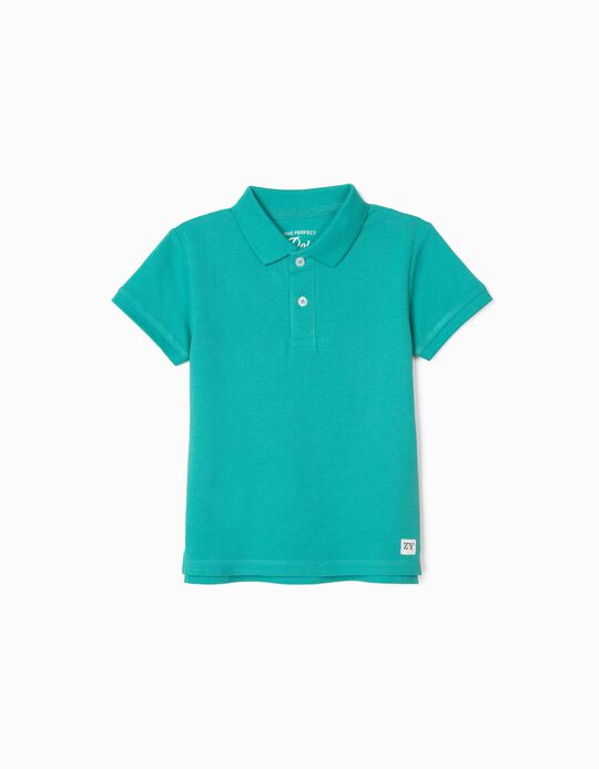 Polo Shirt for Boys, Aqua Green