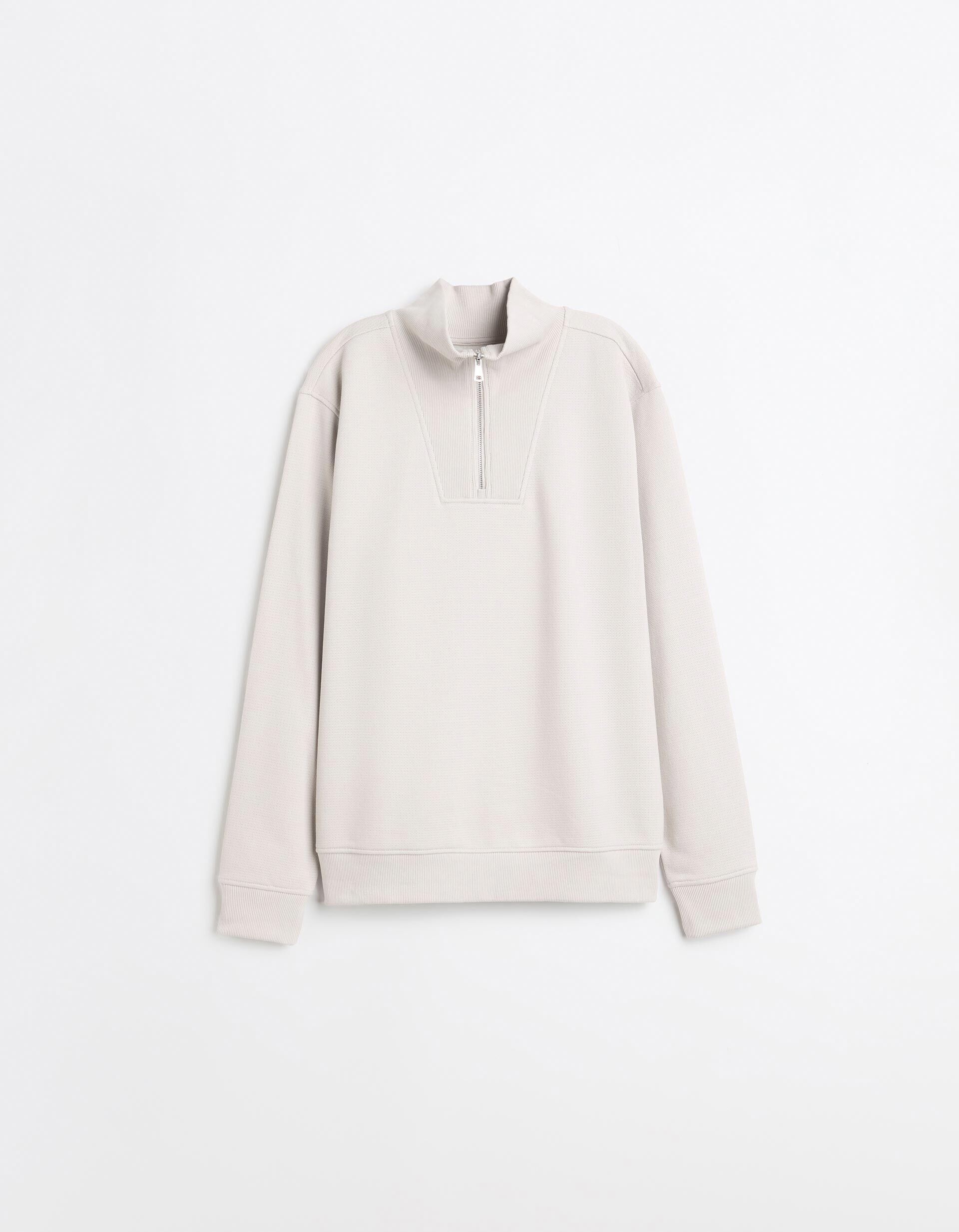 Comprar Online Sweatshirt De Gola Alta, Homem, Bege Claro
