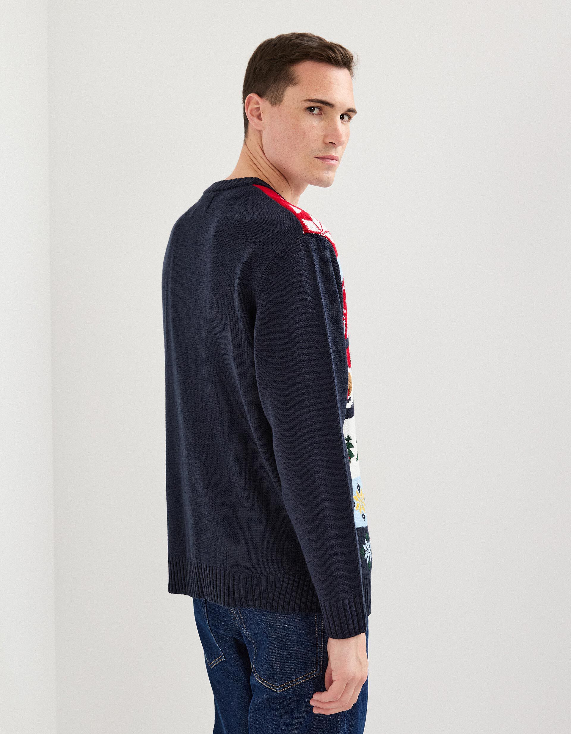 Comprar Online Casaco Natal de Malha, Homem, Azul Escuro