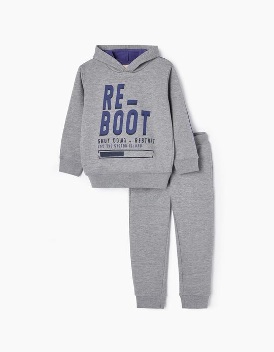 Cotton Tracksuit for Boys 'Reboot', Grey
