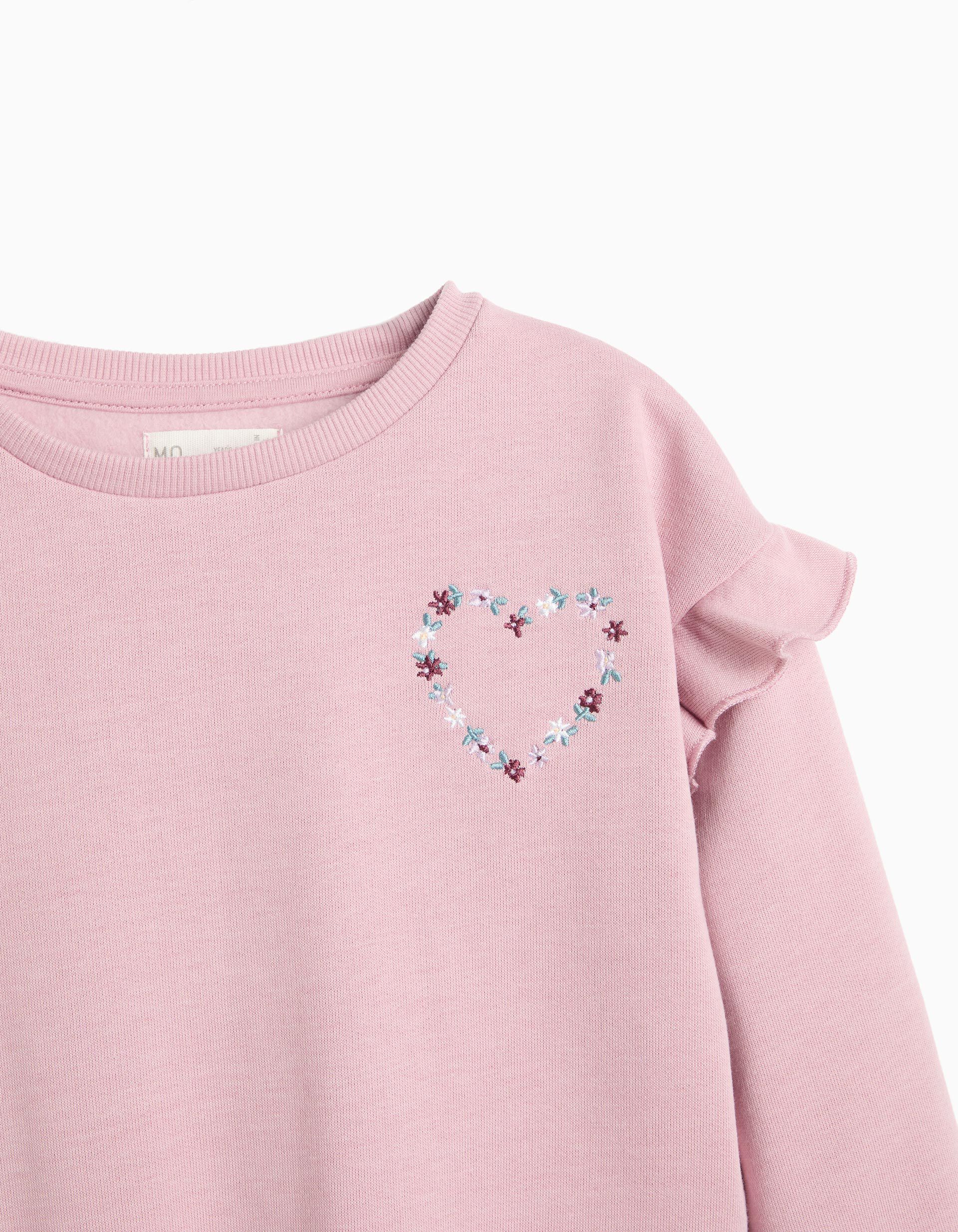Comprar Online Sweatshirt Com Bordado, Menina, Rosa Claro
