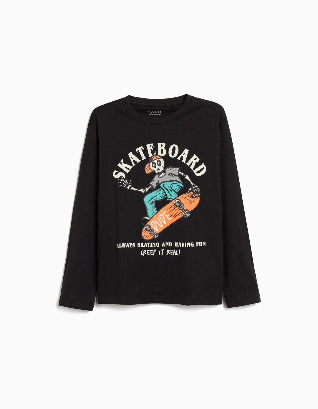T-shirt de Manga Comprida 'Halloween', Menino, Preto