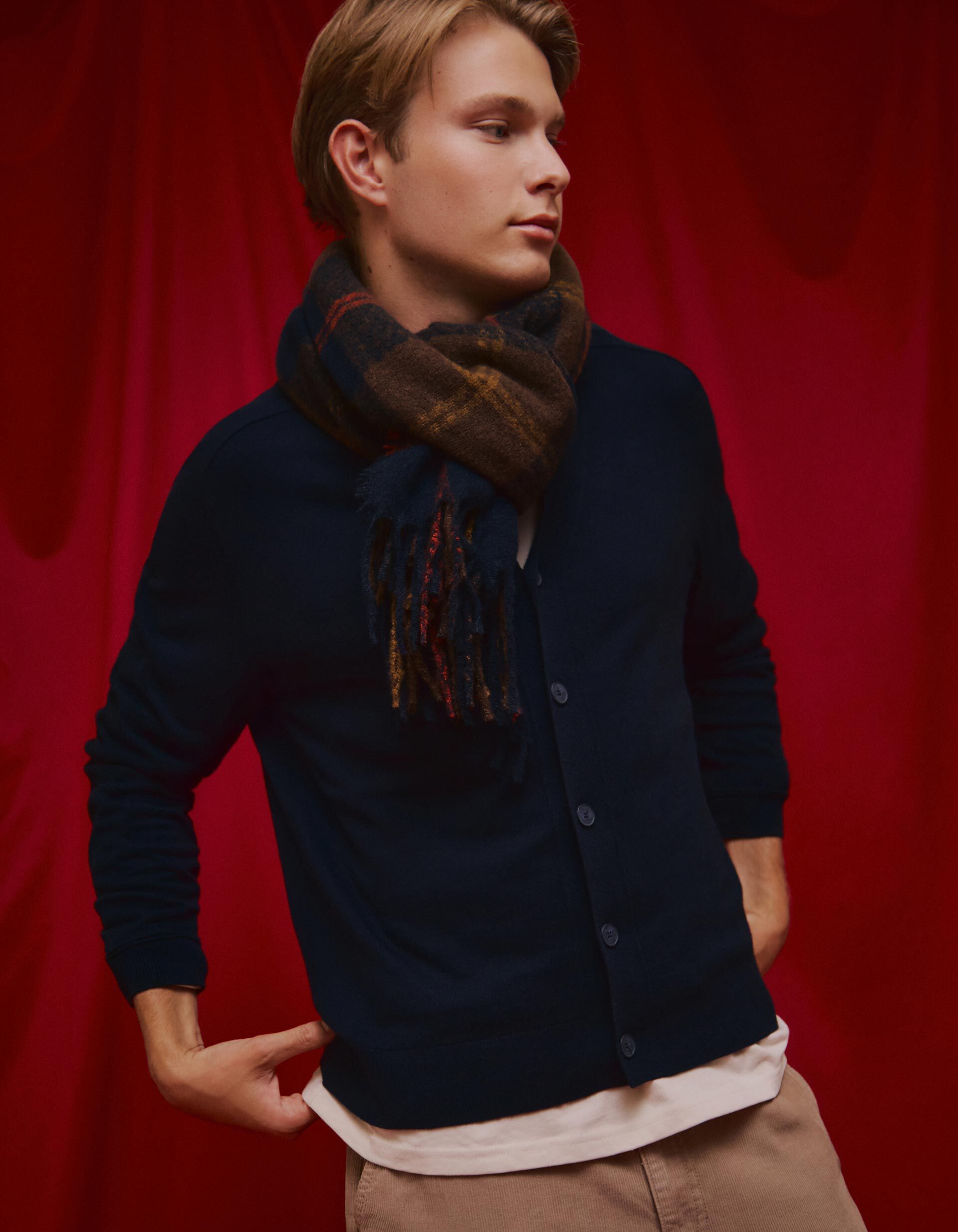 Comprar Online Cachecol de Malha, Homem, Azul Escuro