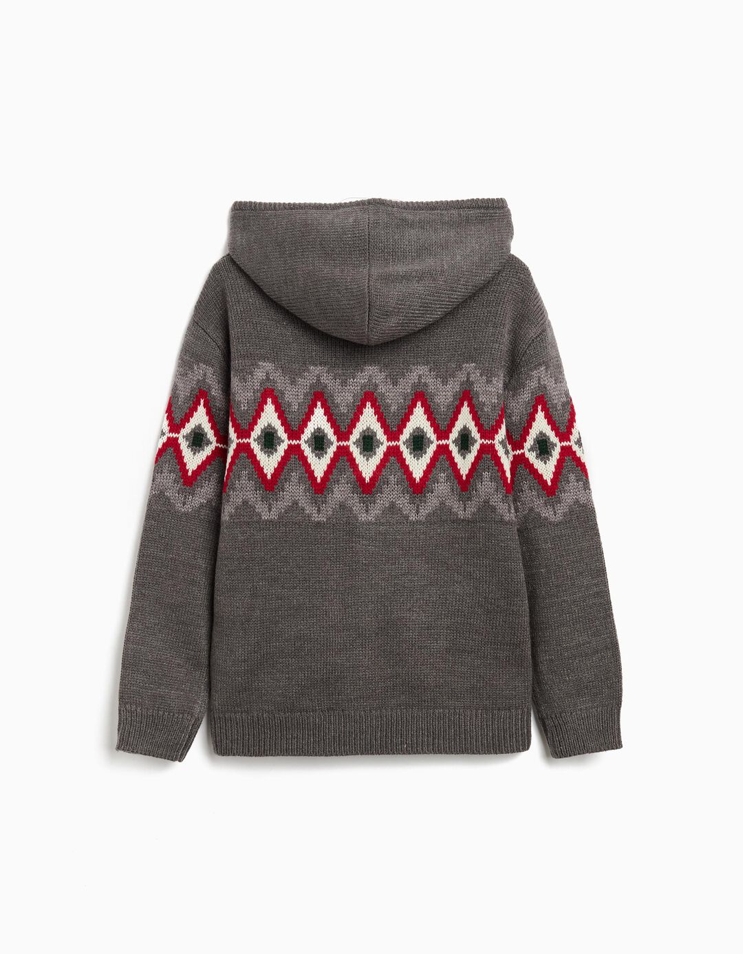Casaco de Malha com Capuz, Menino, Cinzento Escuro