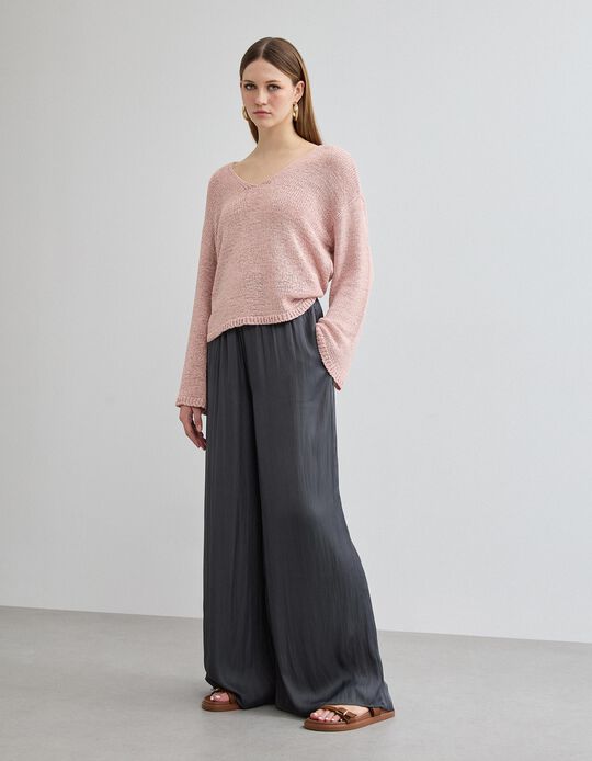 Comprar Online Cal&ccedil;as 'Wide', Mulher, Cinzento