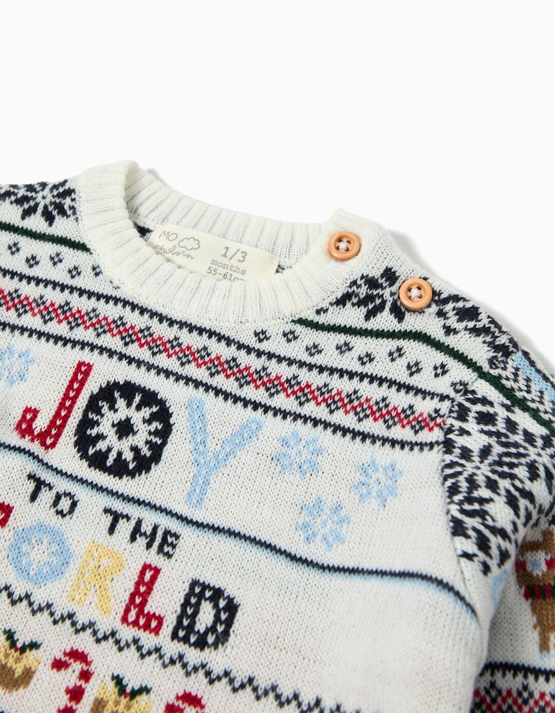 Conjunto de Malha de Natal, Recém-Nascido, Bege Claro 