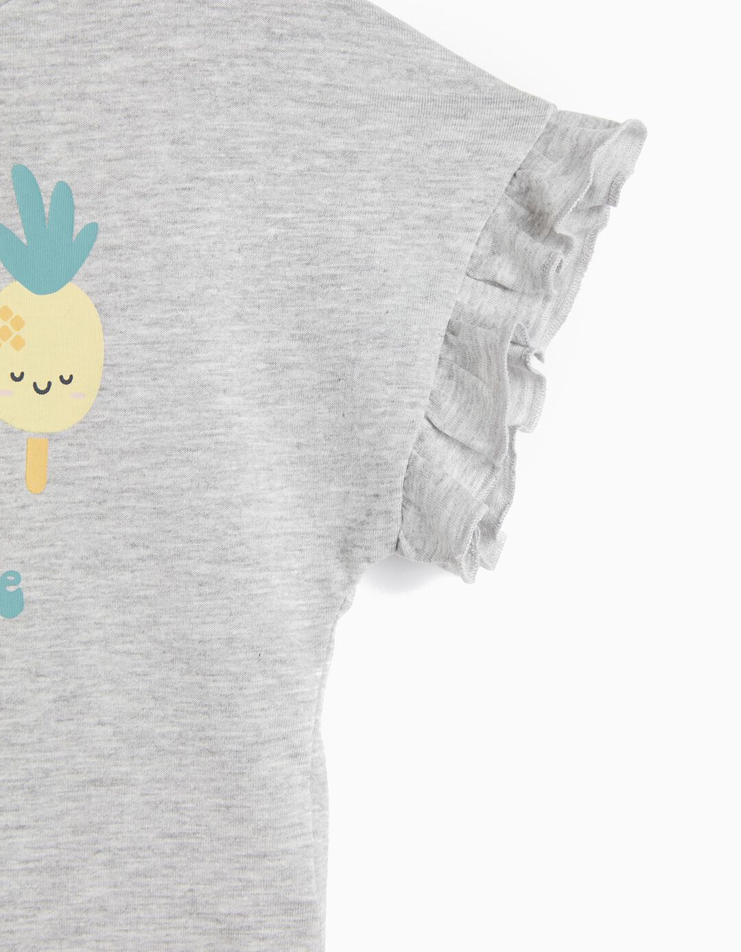 Frills T-shirt, Baby Girls, Light Grey