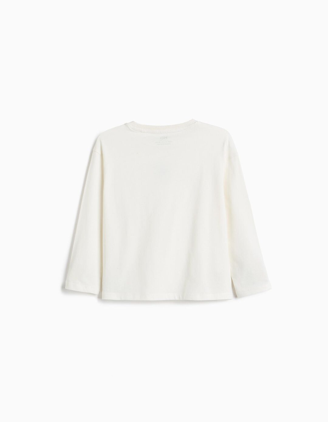 T-shirt Manga Comprida, Menino, Branco