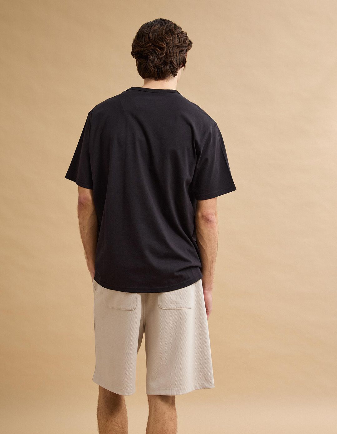 T-shirt Heavy Jersey Estampada, Homem, Preto