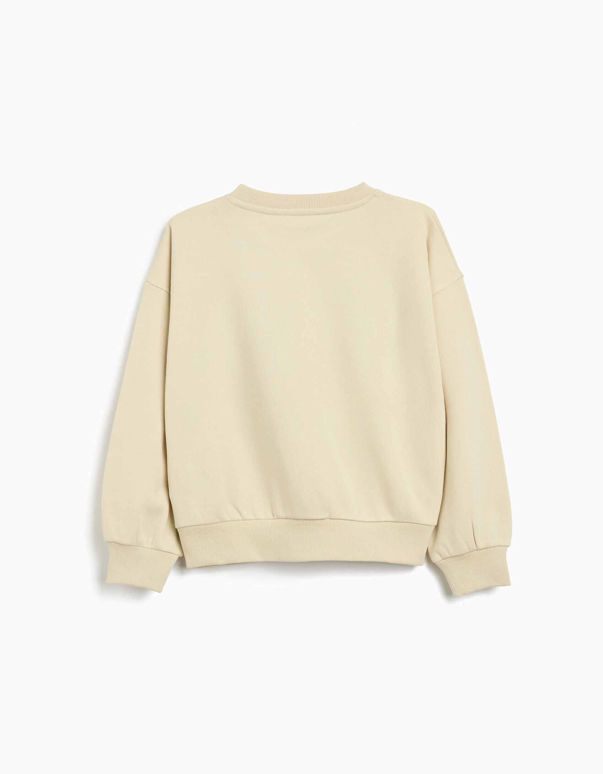 Comprar Online Sweatshirt de Felpa, Menina, Bege Claro