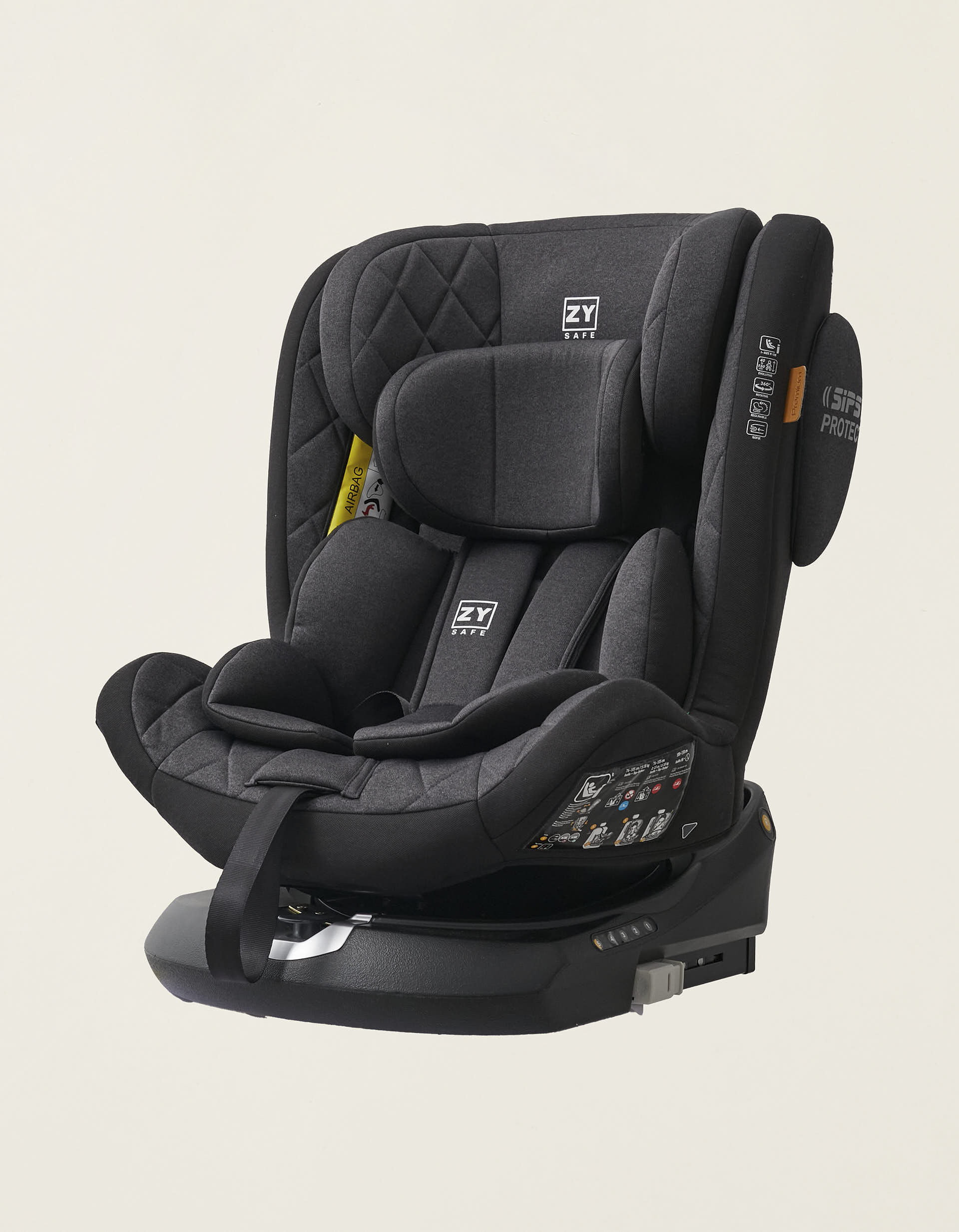 Comprar Online Cadeira Auto I-Size ZY Safe Premium com Isofix (76-150), Preto/Cinza
