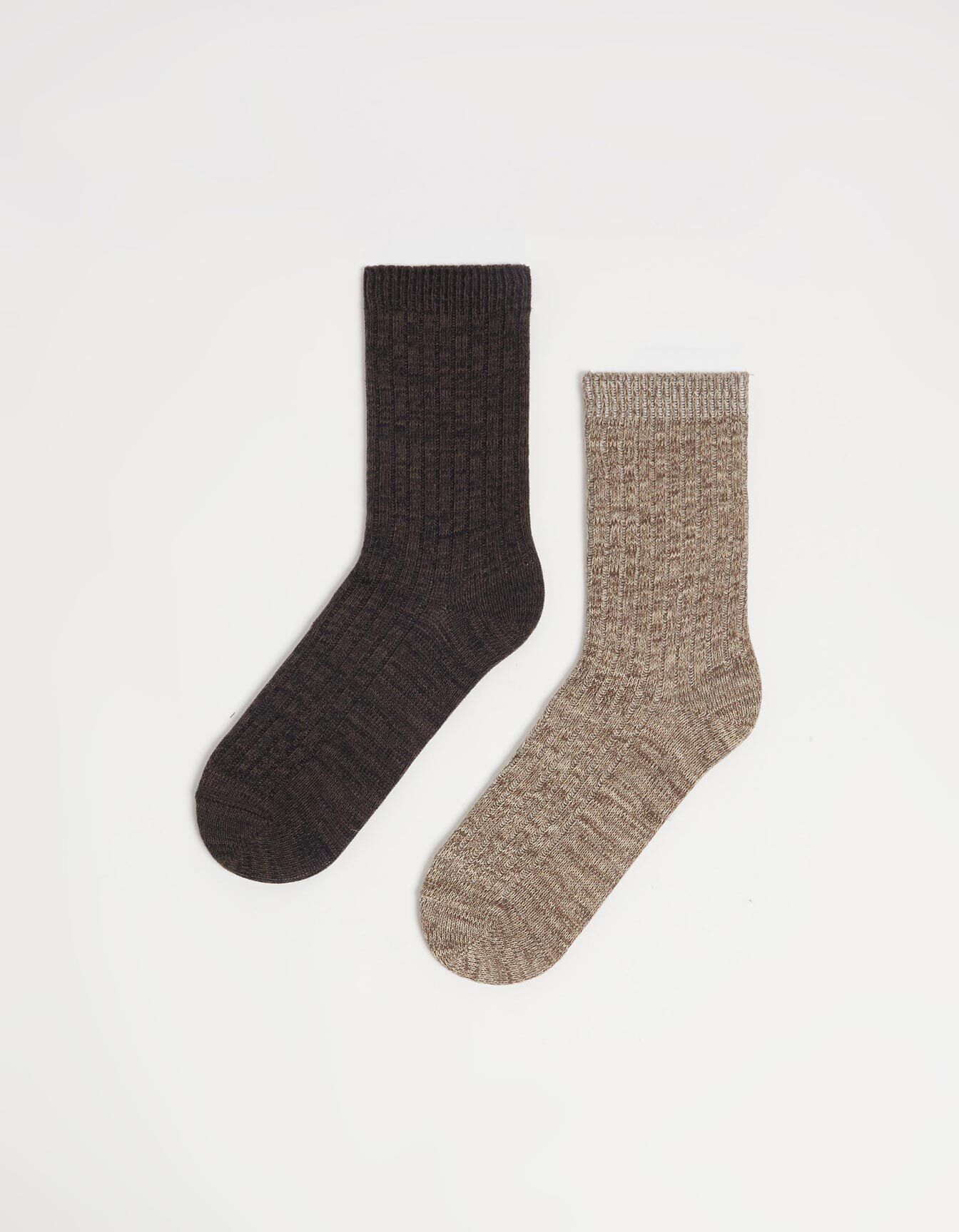 Comprar Online Pack 2 Pares de Meias Mescladas, Homem, Castanho Claro