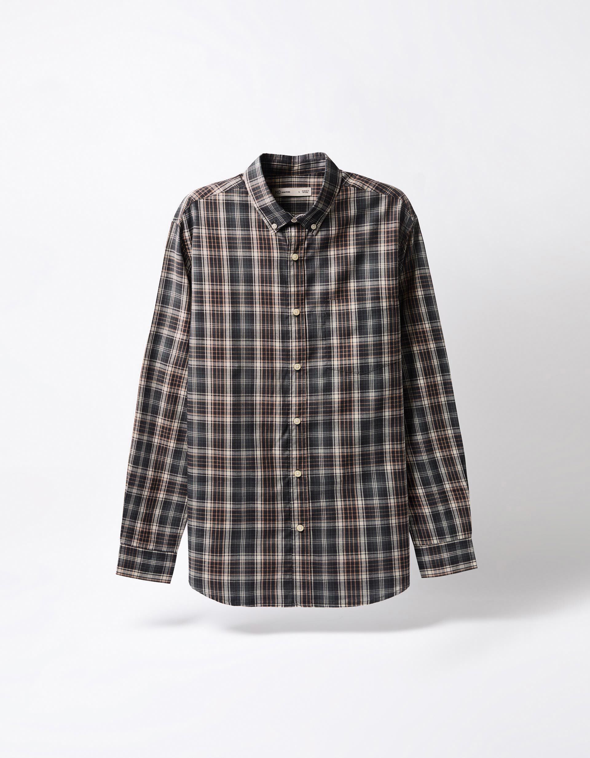 Comprar Online Camisa de Xadrez, Homem, Castanho Escuro