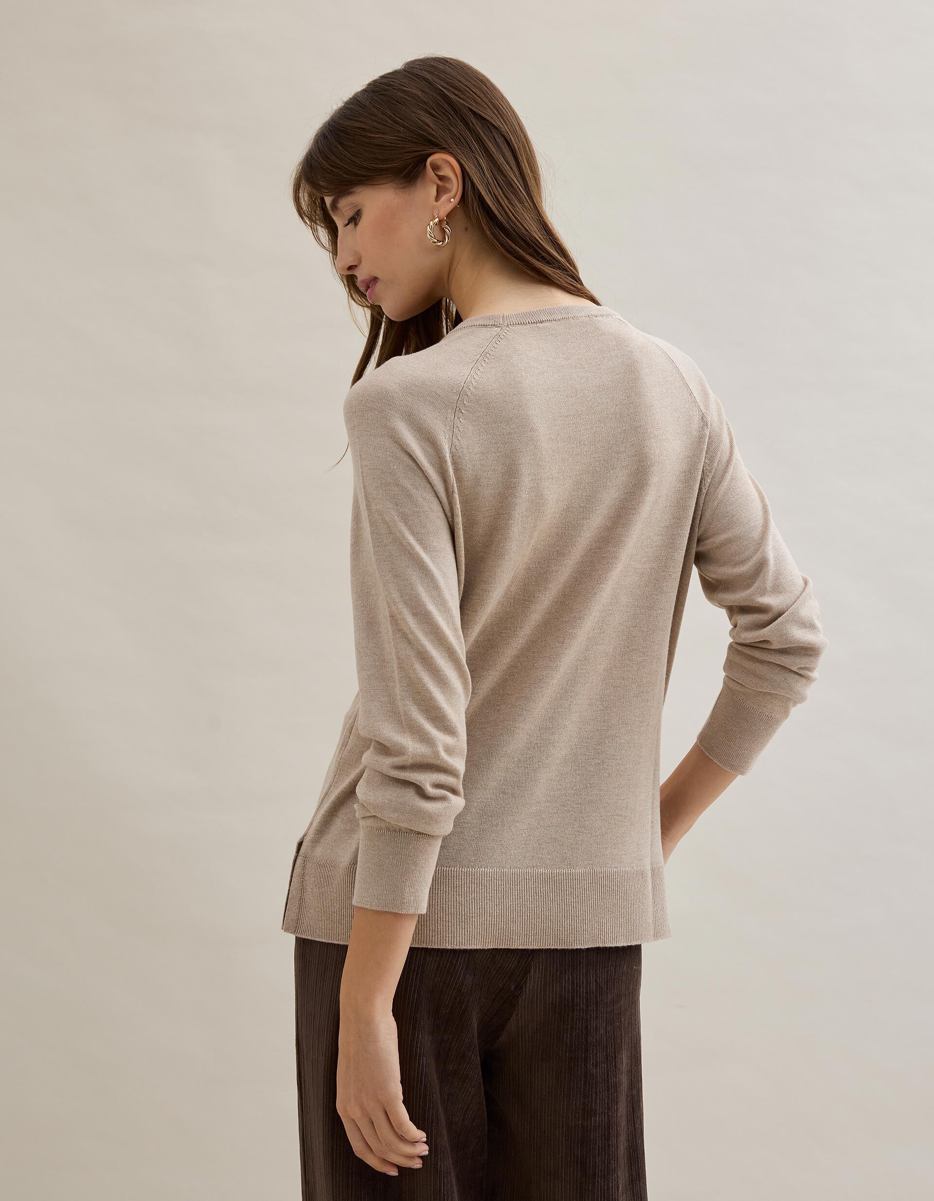 Comprar Online Camisola com Caxemira, Mulher, Bege Claro