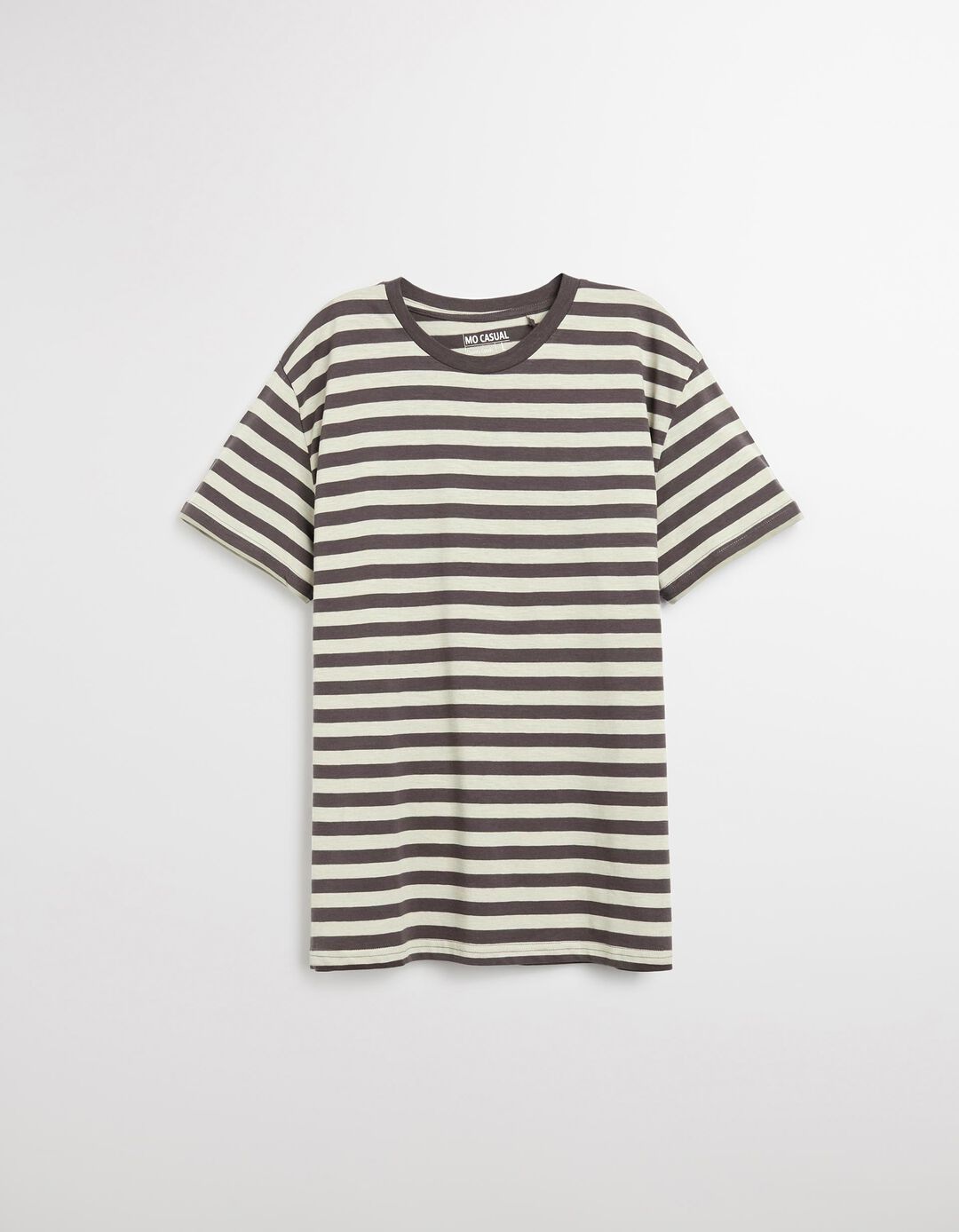 T-shirt de Riscas, Homem, Verde Claro 