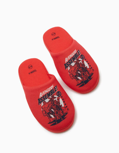 Avengers' Bedroom Slippers, Boys, Red