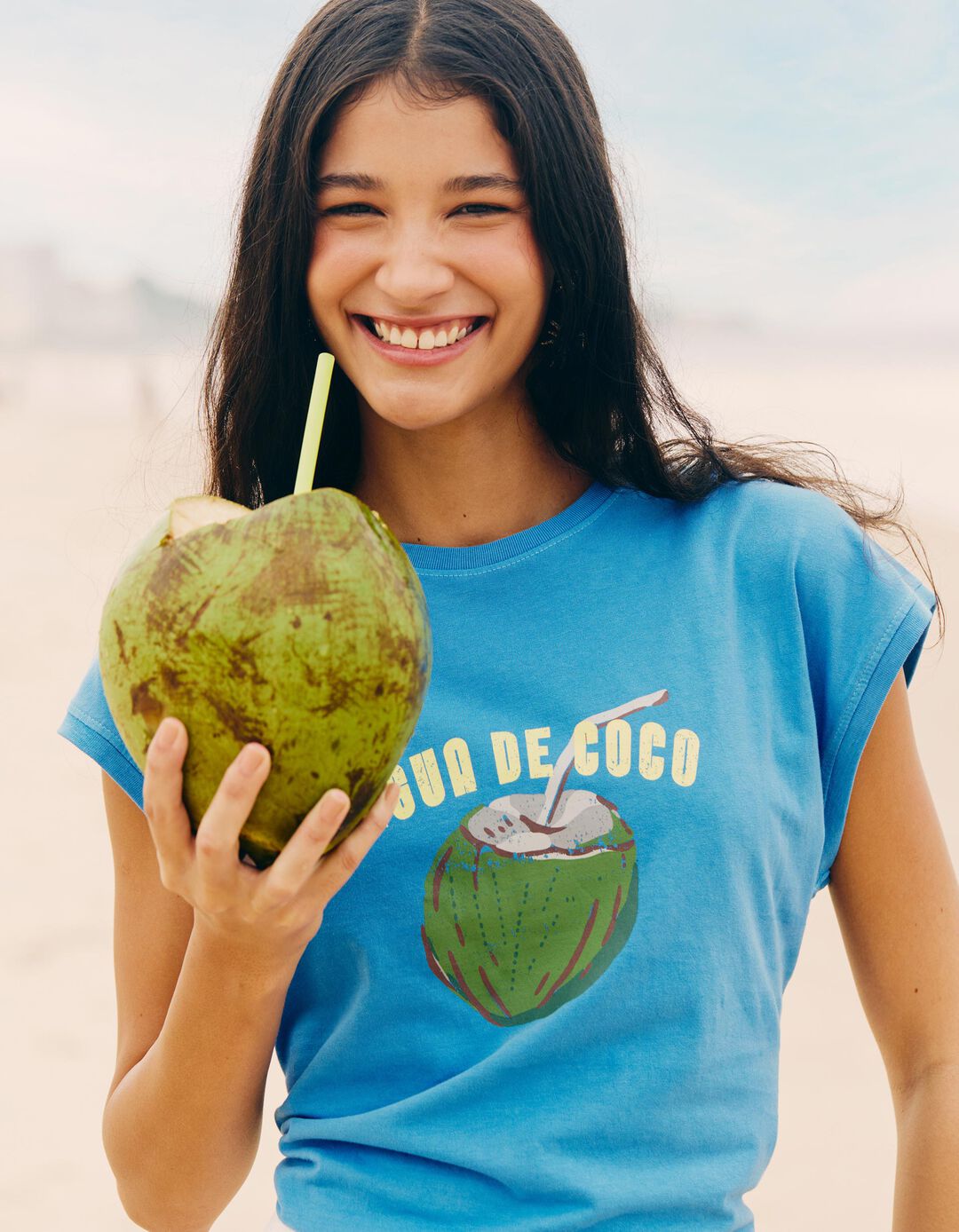 T-shirt Estampada, Mulher, Azul