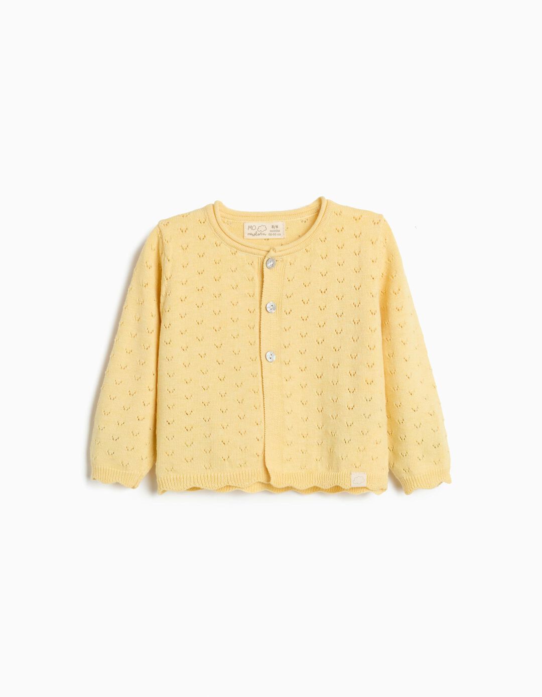 Casaco de Malha, Rec&eacute;m-Nascido, Amarelo Claro