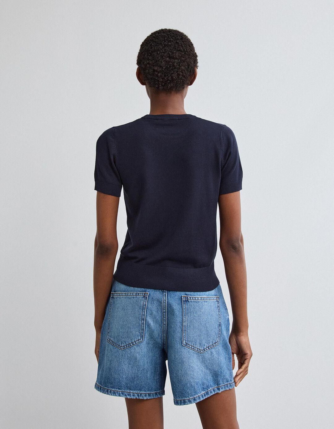 Camisola de Malha, Mulher, Azul Escuro