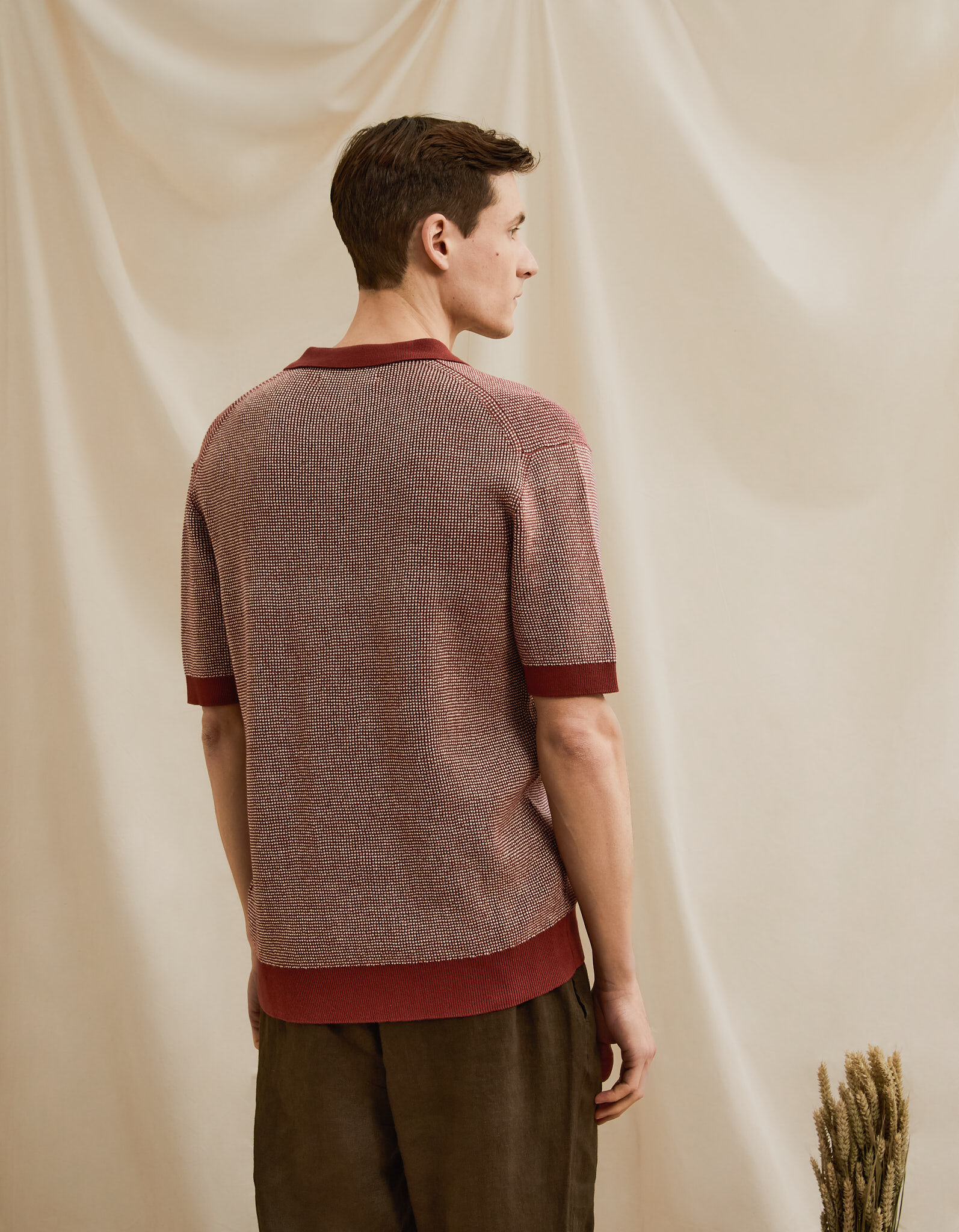Comprar Online Polo Waffle, Homem, Vermelho Escuro
