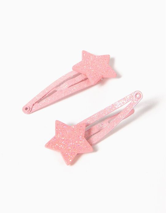 Pack 2 Ganchos para Cabelo Estrelas Rosa