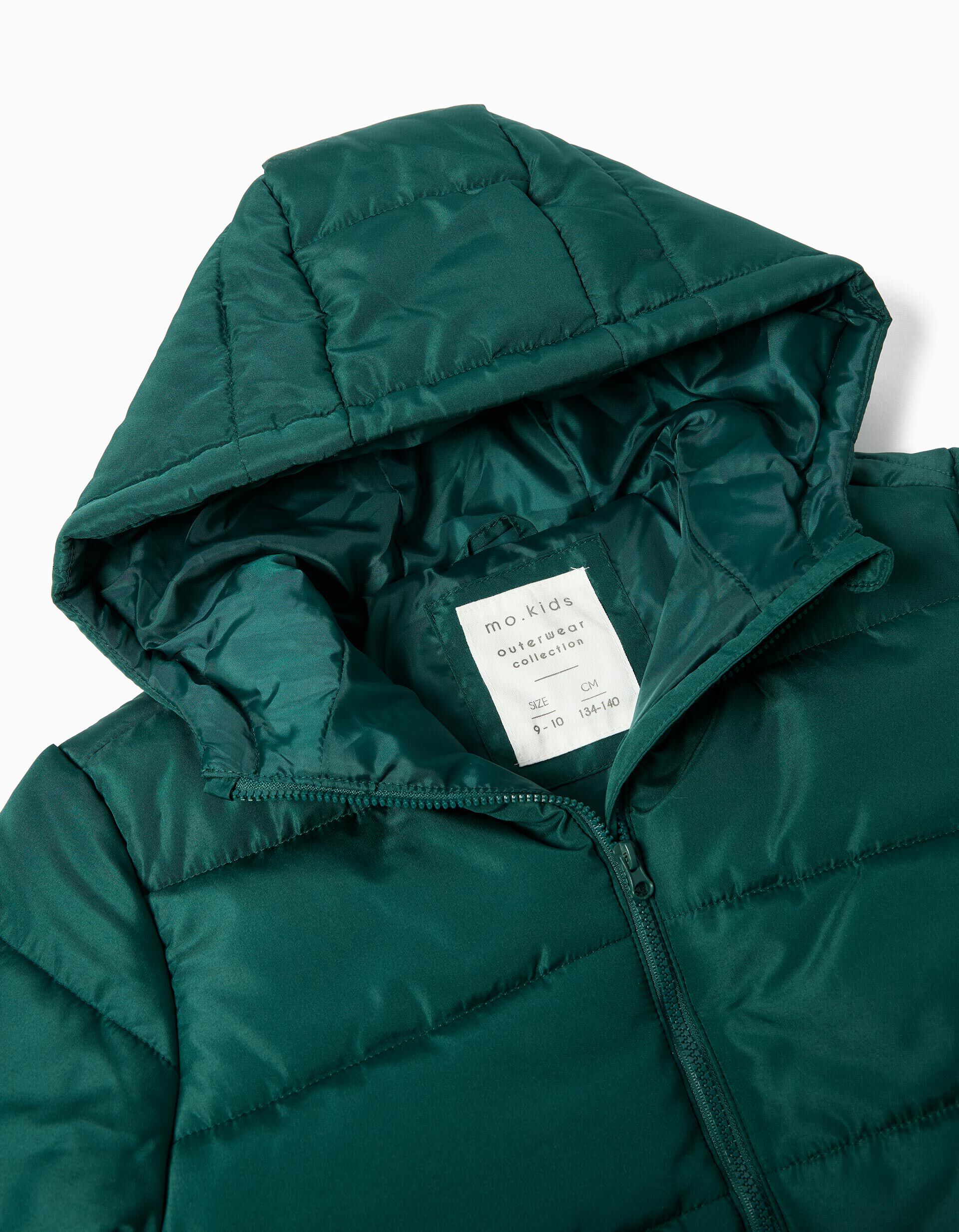 Comprar Online Casaco Acolchoado com Capuz, Menino, Verde Escuro