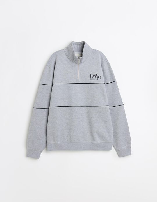 Comprar Online Sweatshirt com Fecho, Homem, Cinzento Claro