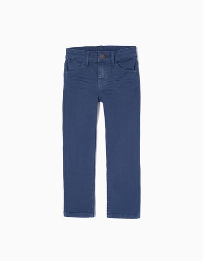 Twill Trousers for Boys 'Slim Fit', Blue