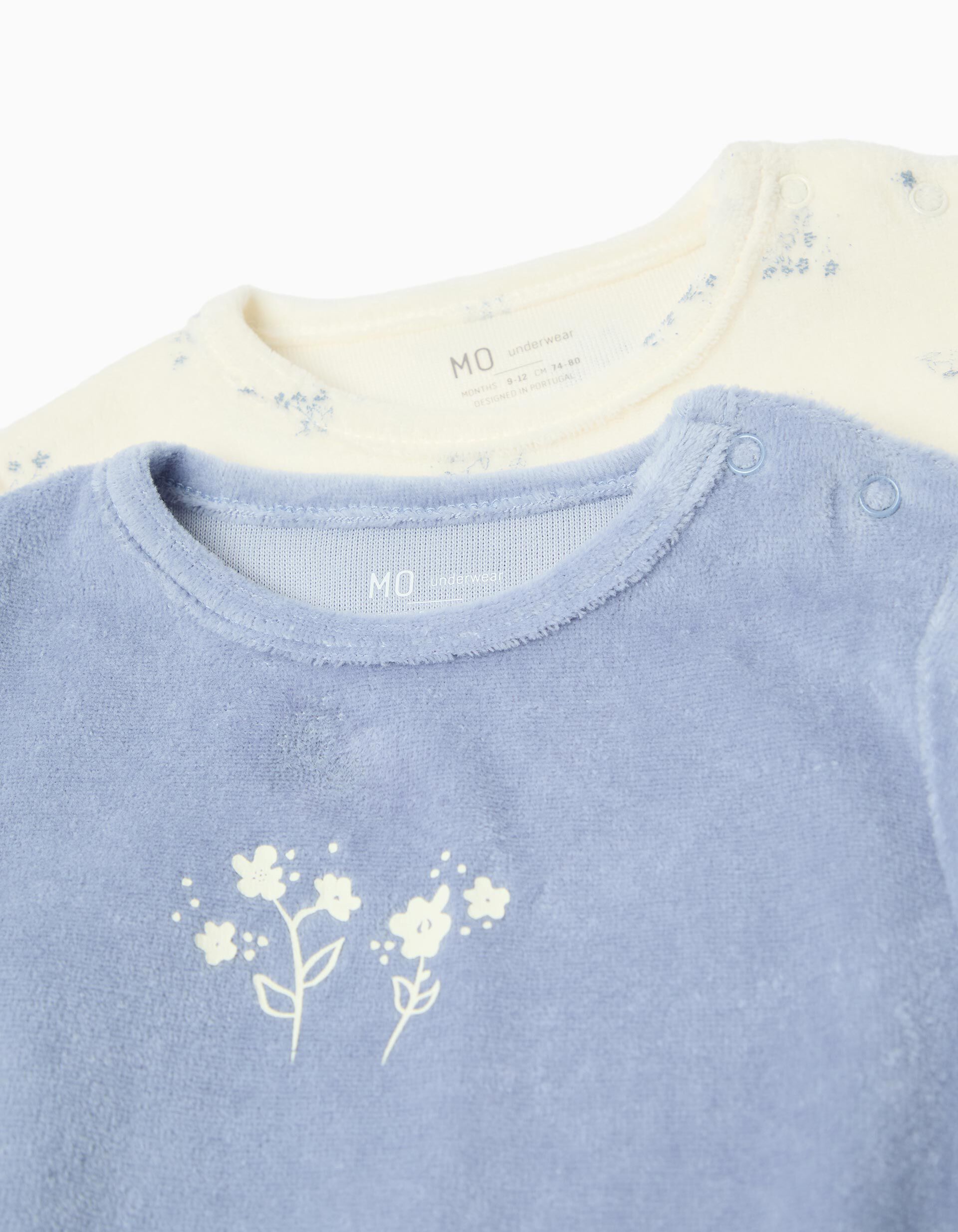 Comprar Online Pack 2 Babygrows Veludo, Rec&eacute;m-Nascido, Azul