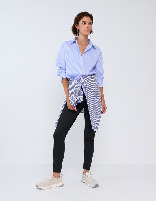 Comprar Online Camisa &Agrave;s Riscas, Mulher, Azul Claro
