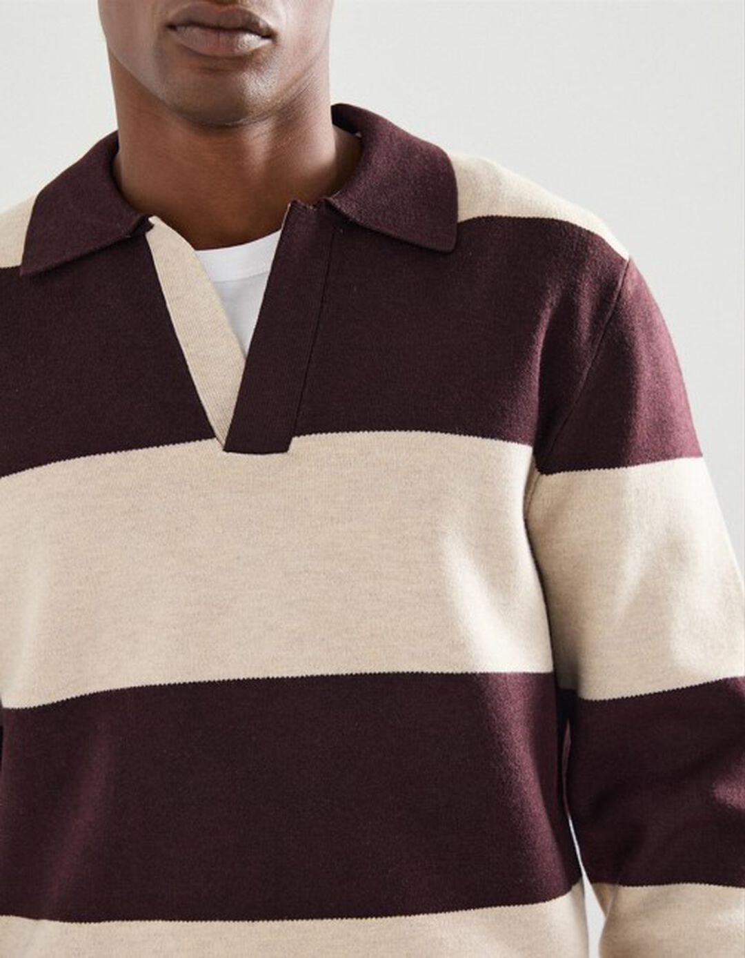 Polo de Malha, Homem, Castanho Escuro