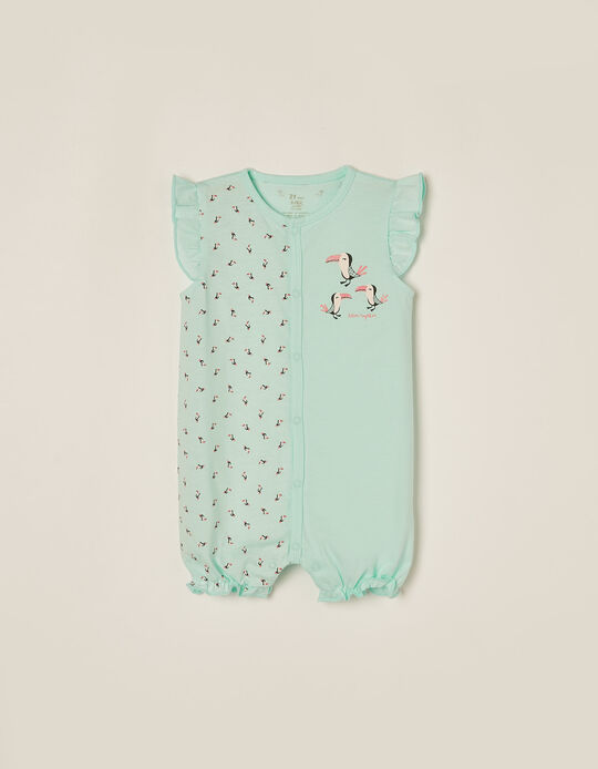 Romper Pyjamas for Baby Girls 'Better Together', Aqua Green