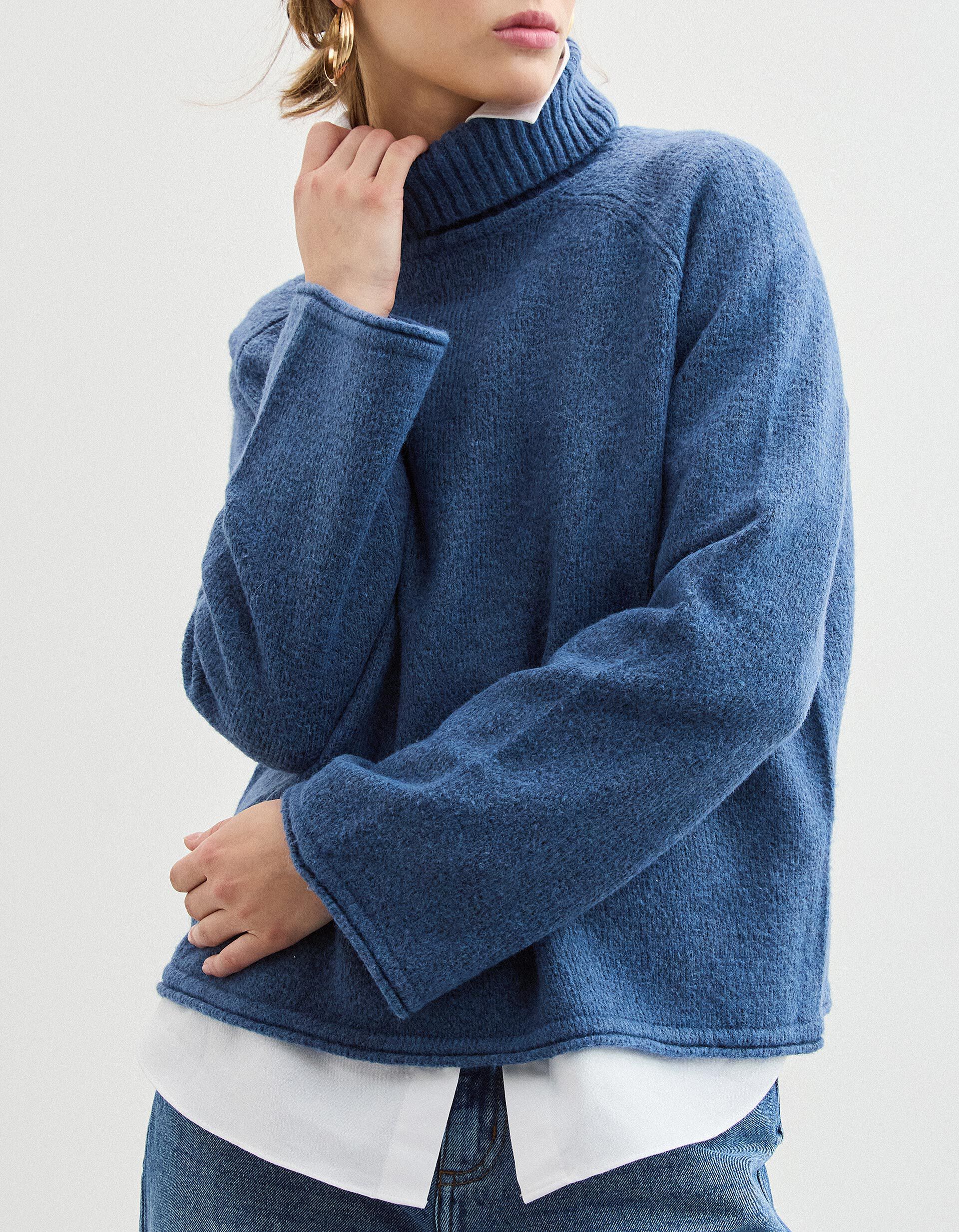 Comprar Online Camisola com L&atilde;, Mulher, Azul Escuro