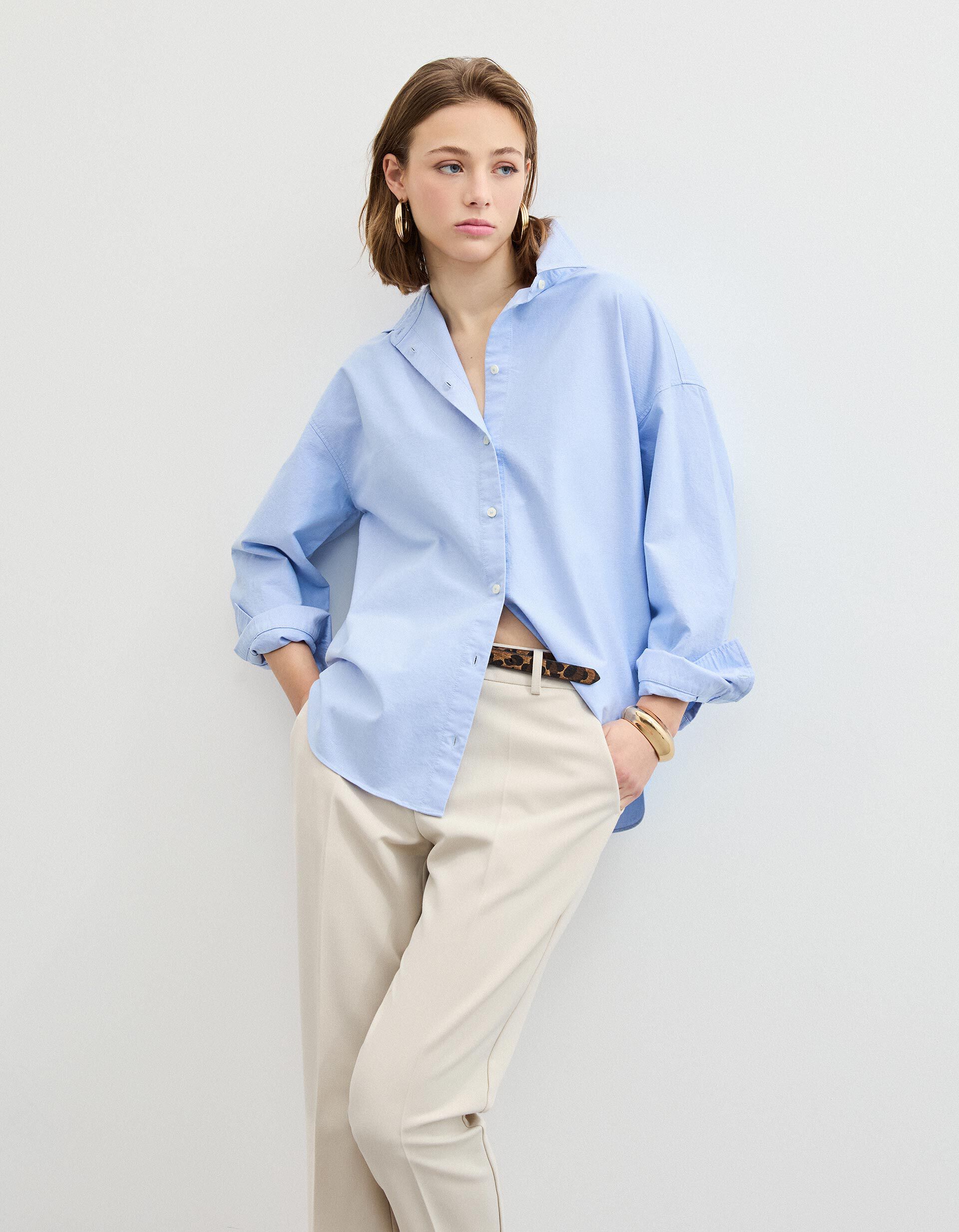 Comprar Online Camisa Oxford, Mulher, Azul