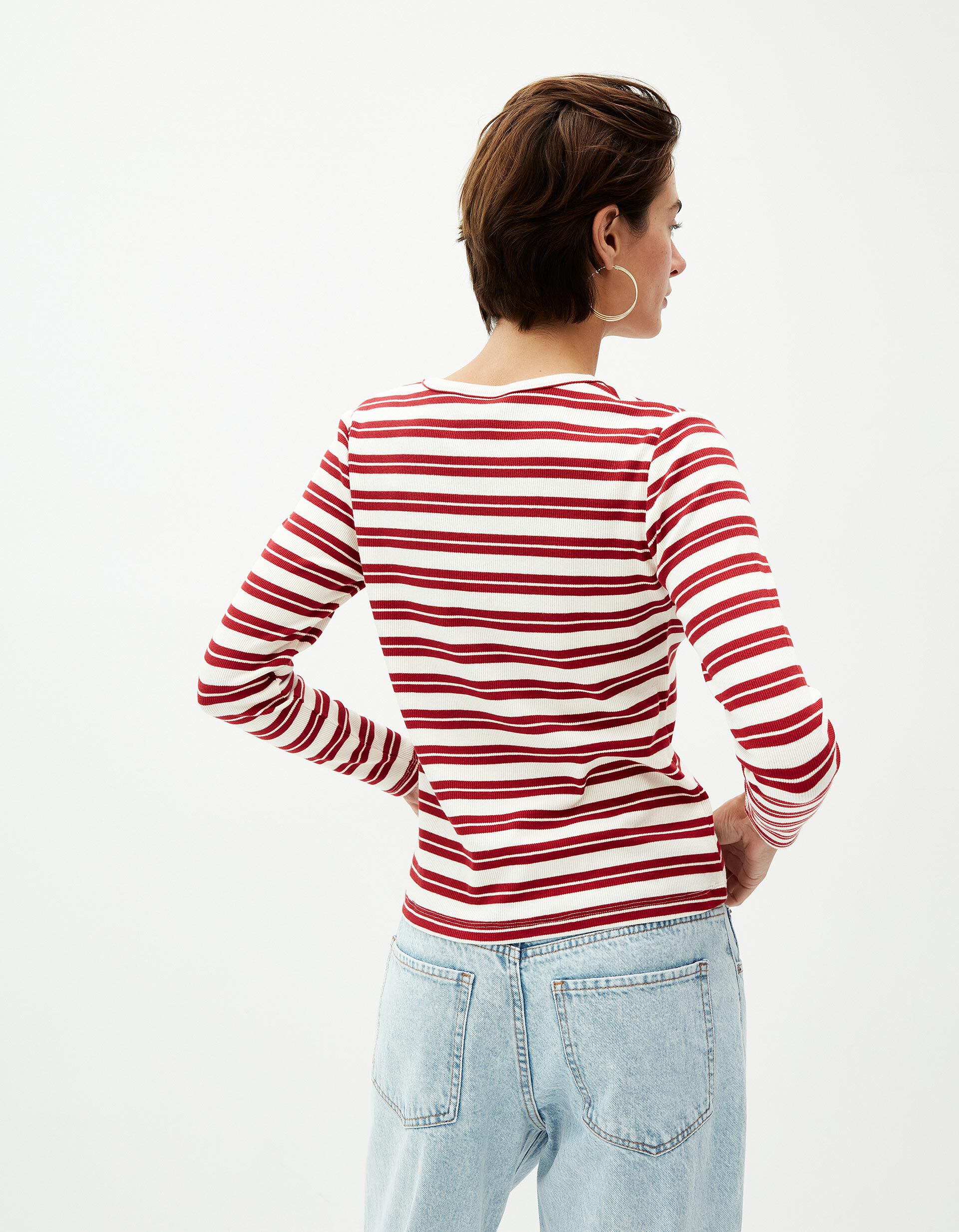 Comprar Online Camisola Riscas, Mulher, Vermelho Escuro