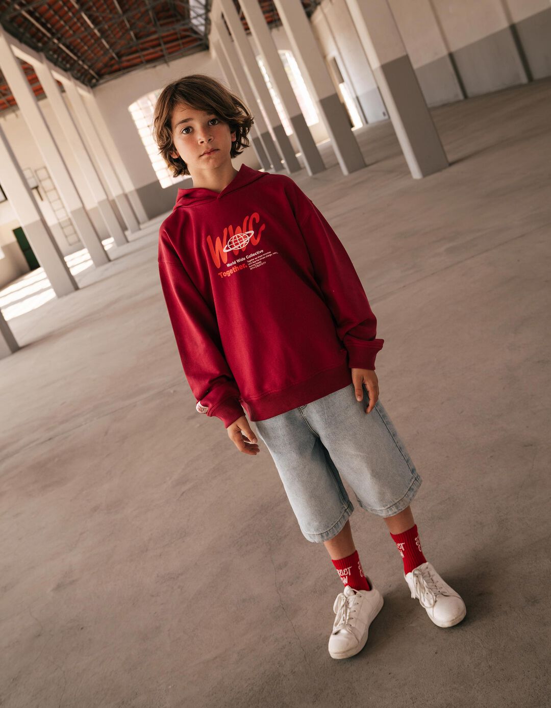 Sweatshirt Com Capuz, Menino, Vermelho