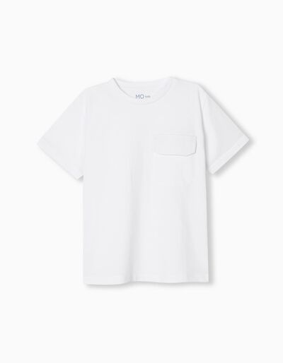 Pocket T-shirt, Boys, White
